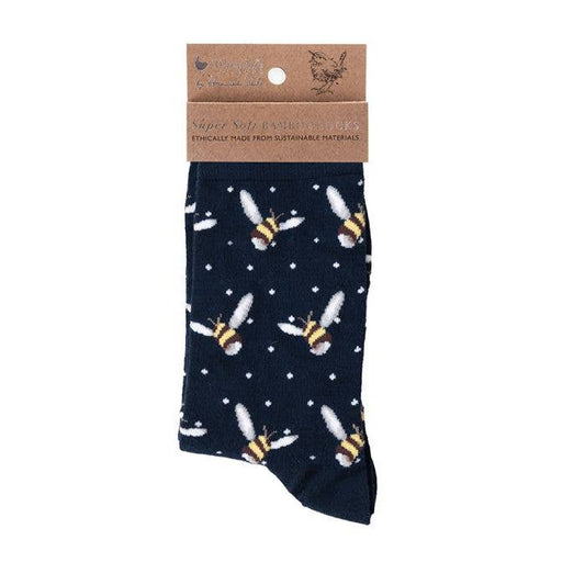 Wrendale Designs - Bee Sock - Busy Bee - Navy