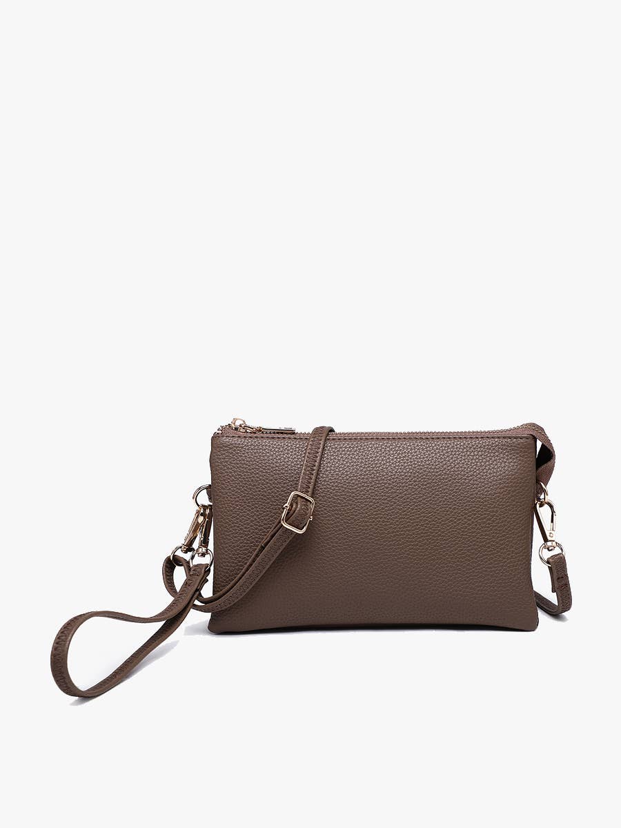 Jen & Co. - M013 Riley Monogrammable 3 Compartment Crossbody/Wristlet