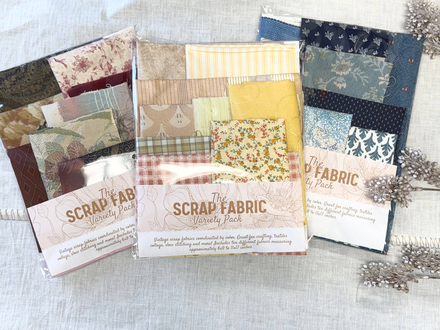 A House of Books - Fabric Scraps by Color for Mixed Media Art