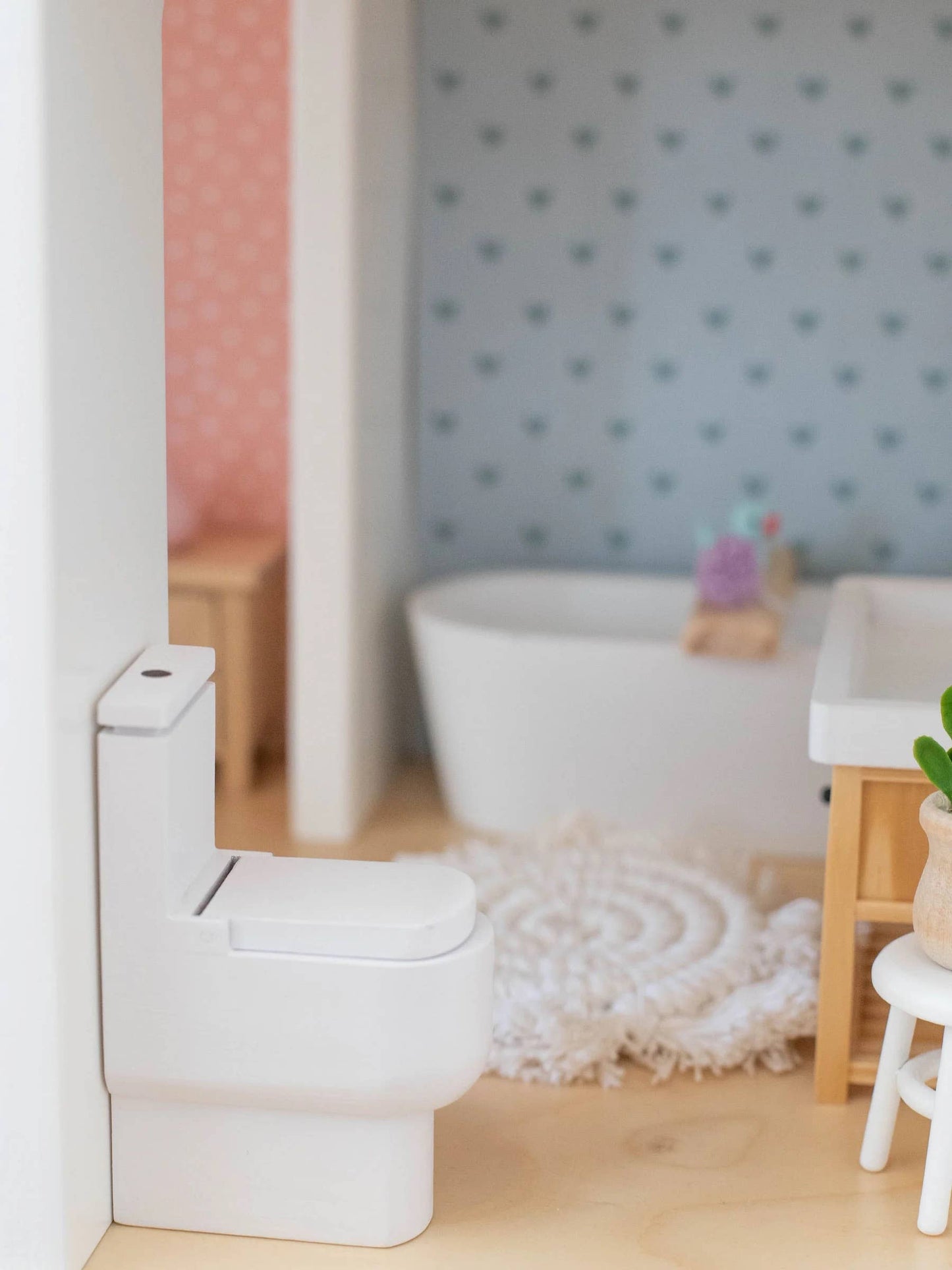 Macy Mae Dollhouse Designs - Dollhouse Toilet | White