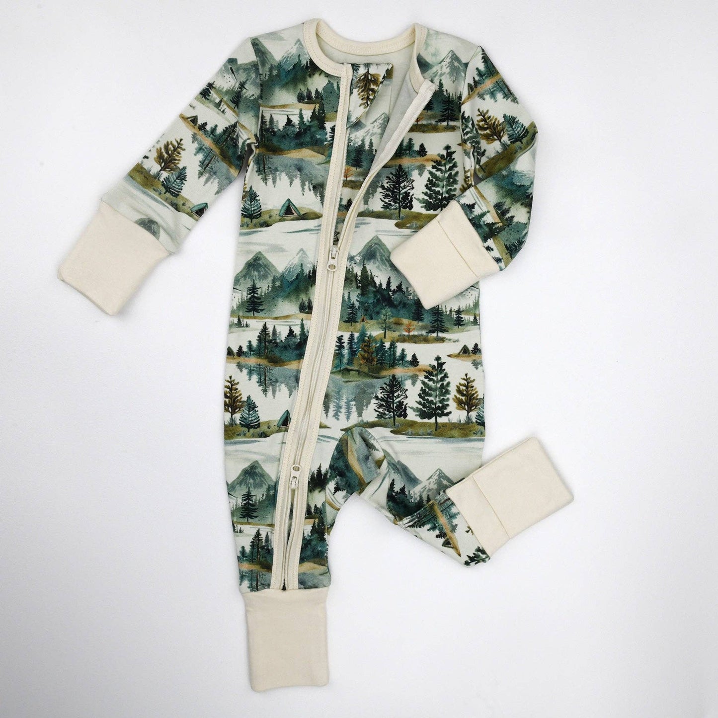 Earthy - Organic Cotton Baby Pajamas 2-Way Zipper Sleeper, Teton