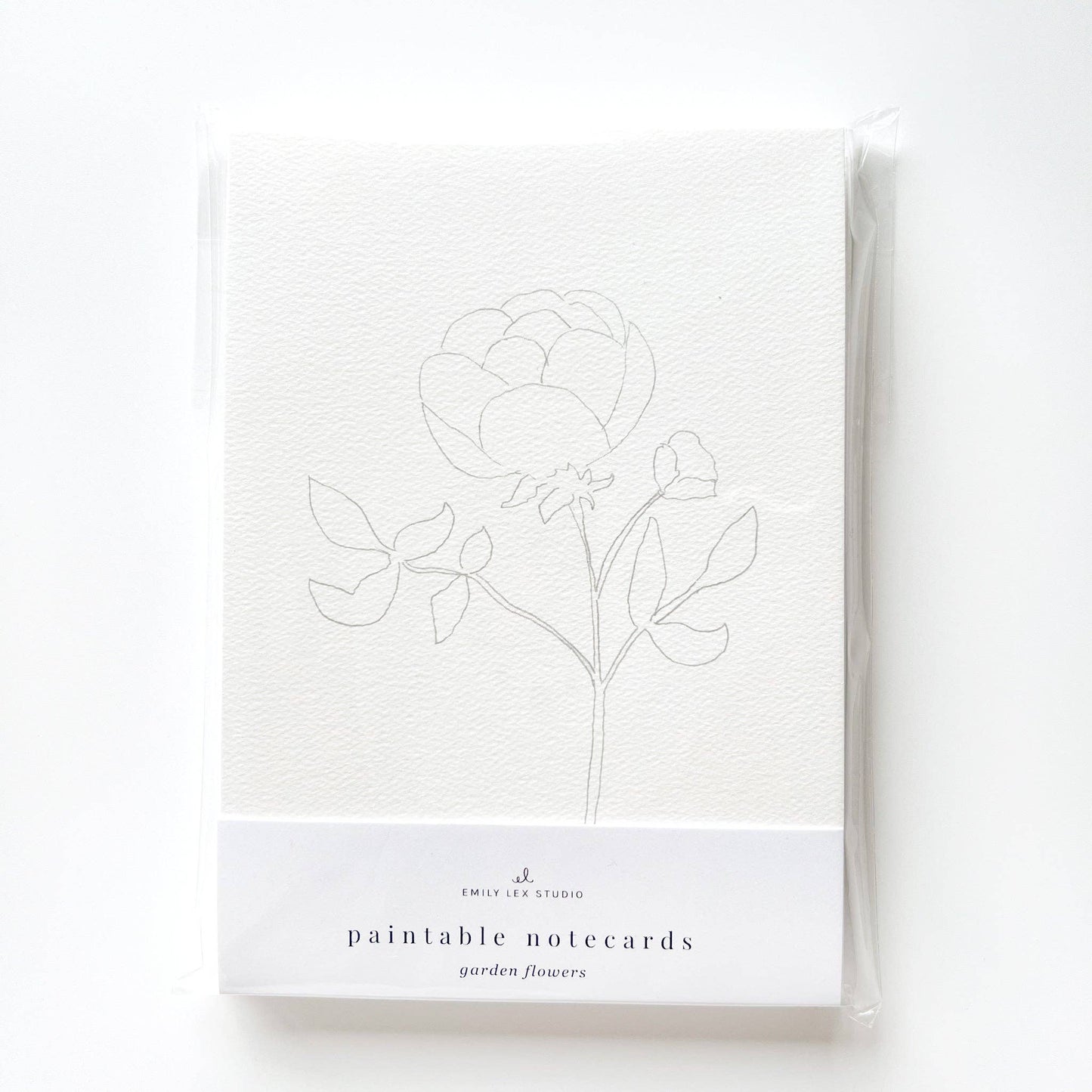 emily lex studio - Garden flowers paintable watercolor notecard set