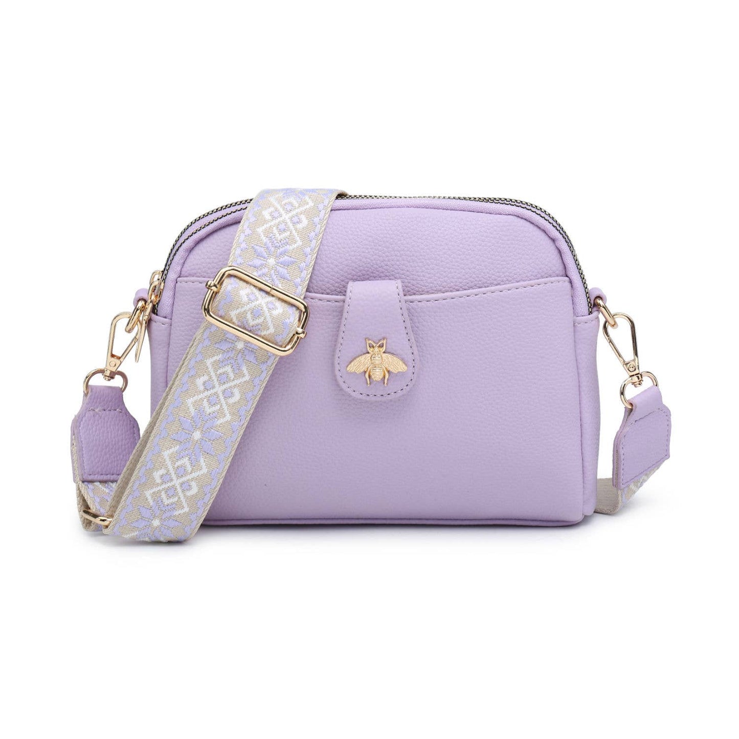 Papaya Fashion Ltd - B23002 Cross Body Handbag with double zip top sections