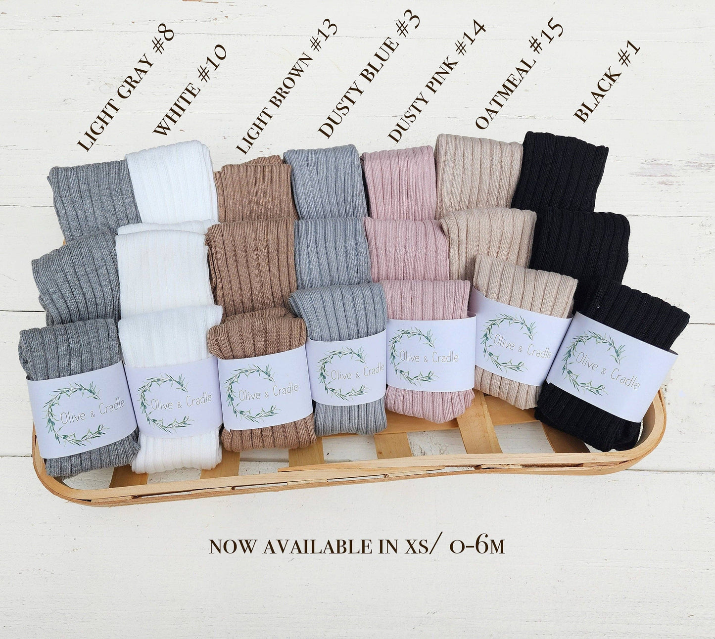 OLIVE & CRADLE - Ribbed Tights Stockings