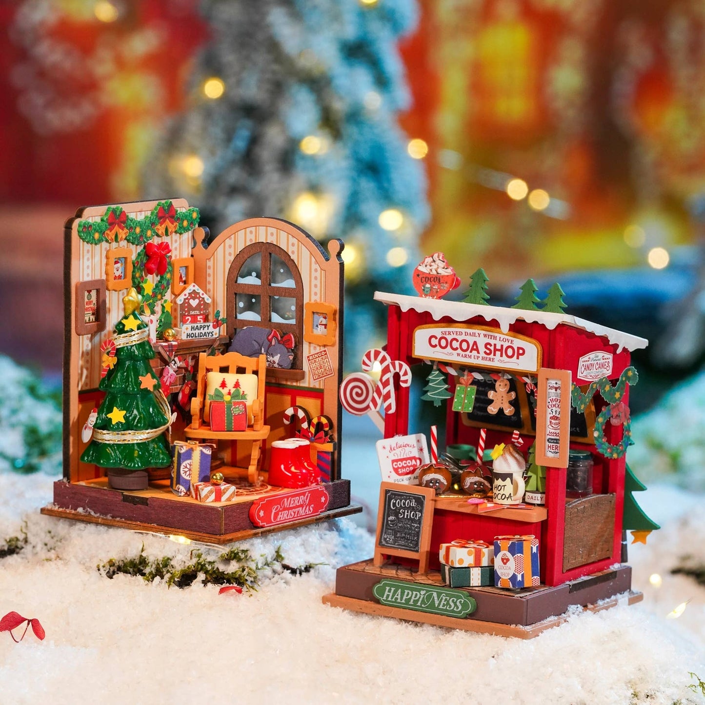 Hands Craft - DIY Miniature House Kit: Christmas Fireplace