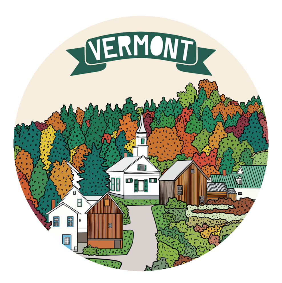 Made by Nilina - Vermont Autumn Township  Vinyl Sticker - Fall Souvenir