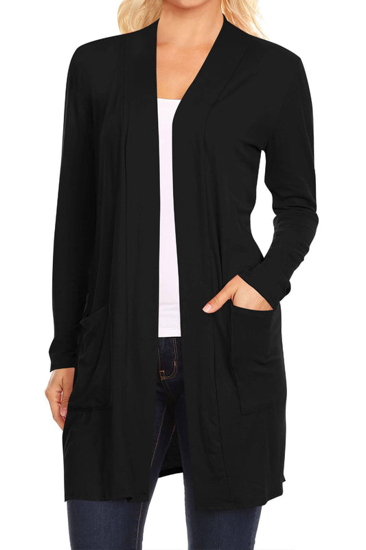 Women's Casual Solid Long Sleeve Open Cardigan