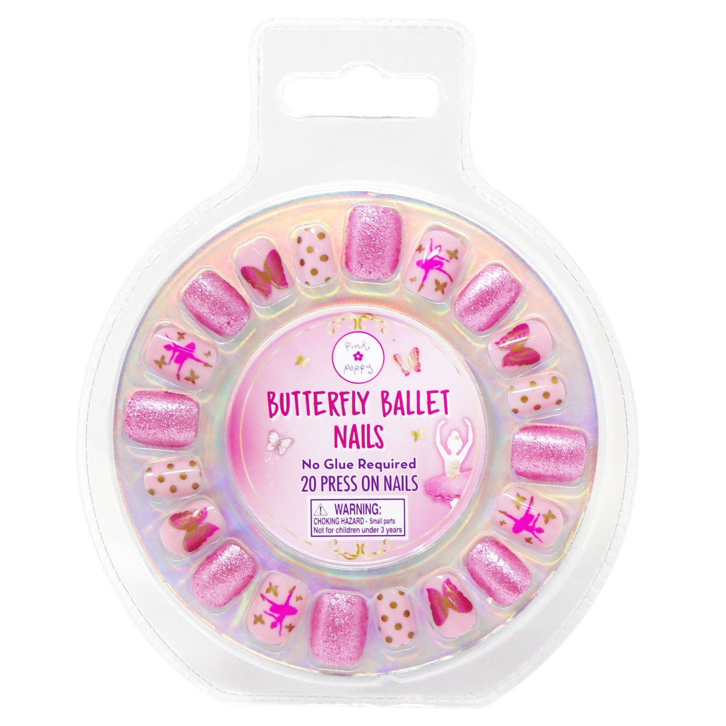 Pink Poppy USA - Butterfly Ballet Press On Nails | Pack of 6