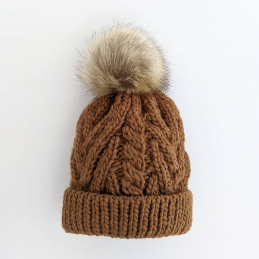 Huggalugs - Pecan Pop Pom Pom Beanie Hat