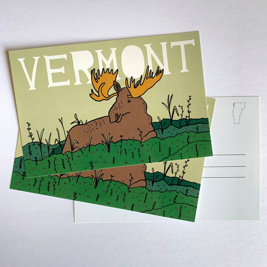 Made by Nilina - Vermont Moose Postcard - New England Souvenir