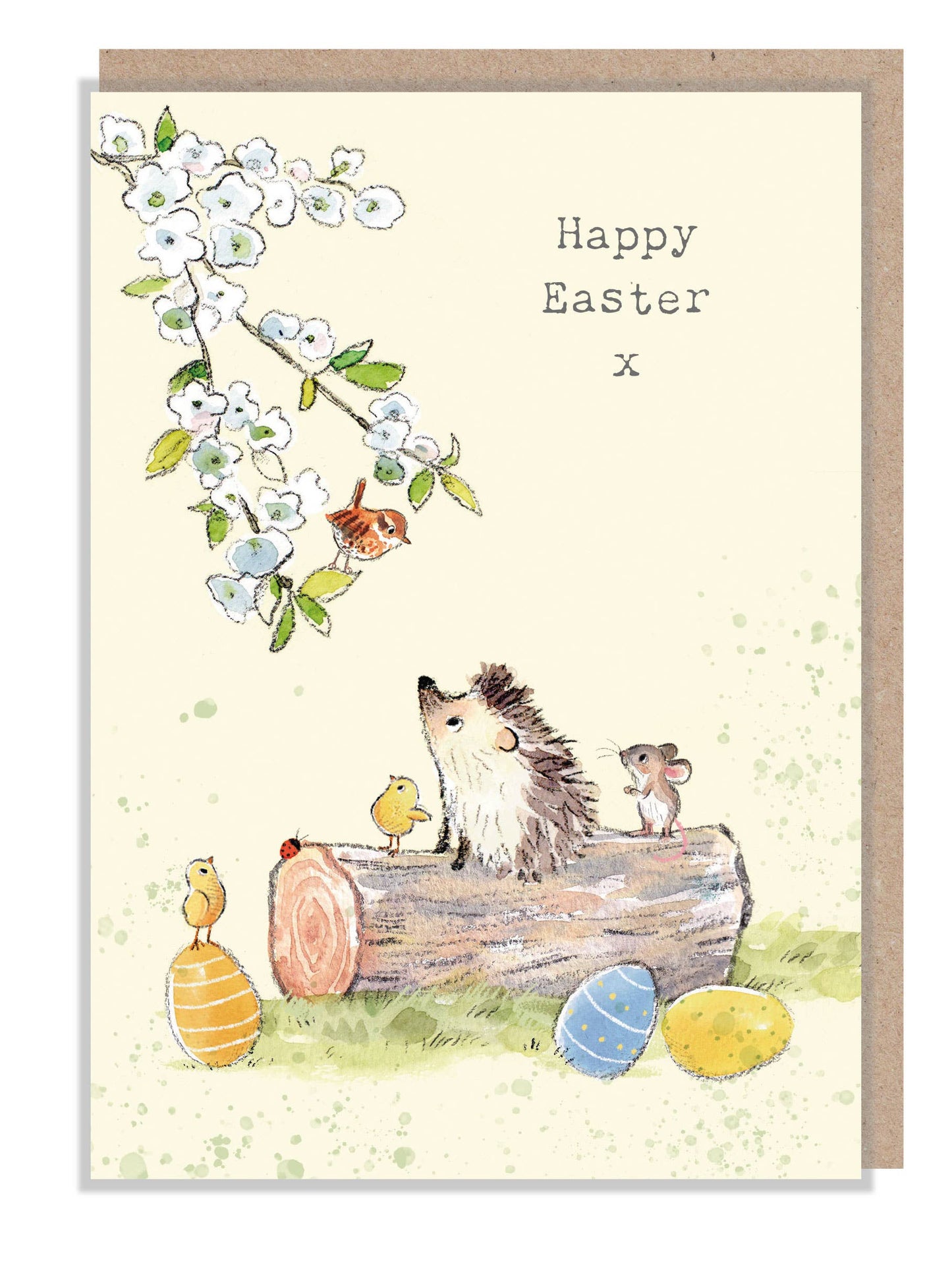Paper Shed Design Ltd - Happy Easter Card - Hedgehog Mouse Bird Chicks And Eggs