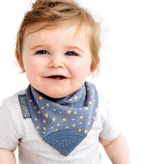 Cheeky Chompers - Neckerchew Teething Dribble Bib - Midnight Stars