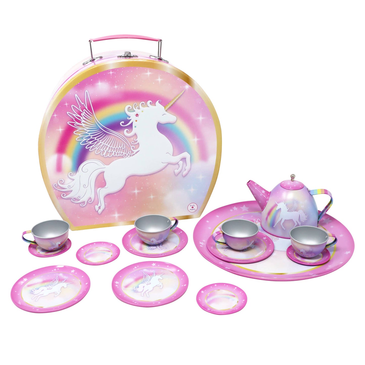 Unicorn Dreamer 15 Piece Tin Tea Set In Carry Case | Pack of