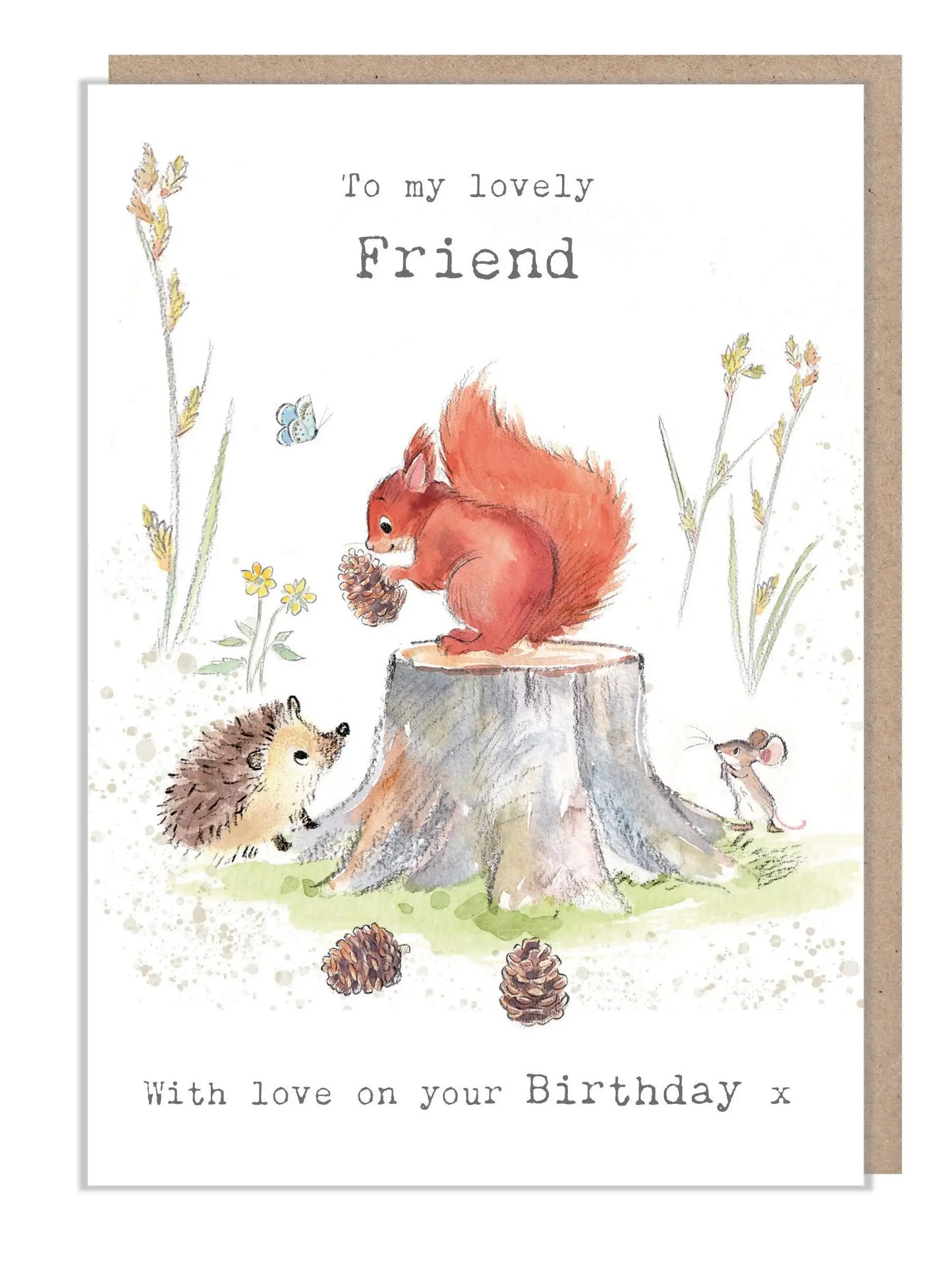 Paper Shed Design Ltd - Friend Birthday Card - Squirrel, Hedgehog And Mouse