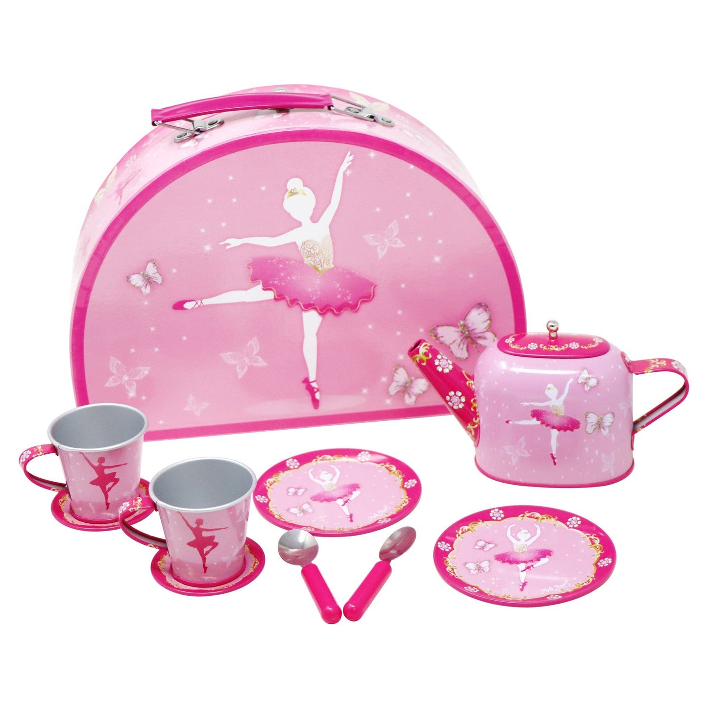 Pink Poppy USA - Butterfly Ballet Tin Tea Set | Pack of 2