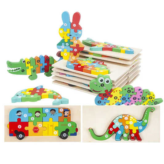 Wooden Puzzle, Educational Toy Gift - Assorted