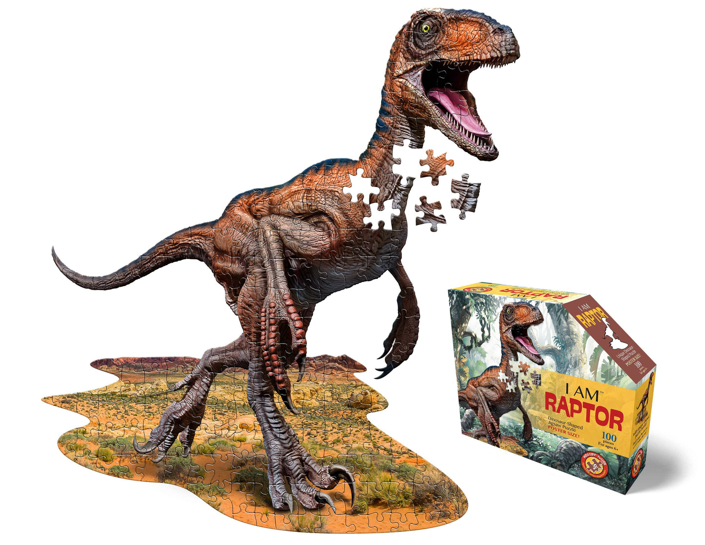 Madd Capp Games & Puzzles - I AM Raptor 100 piece jigsaw puzzle - gift