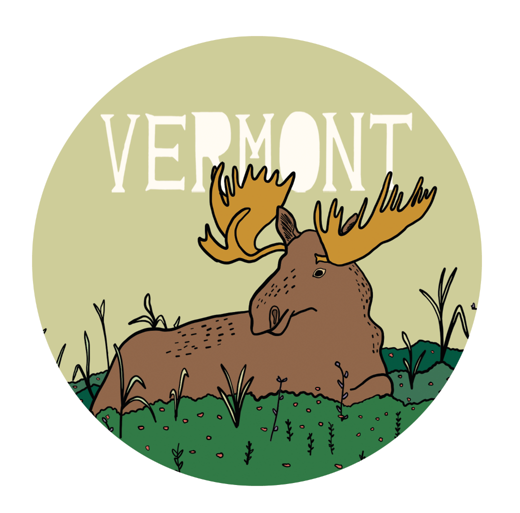 Made by Nilina - Vermont Moose Vinyl Sticker - New England Animal Souvenir