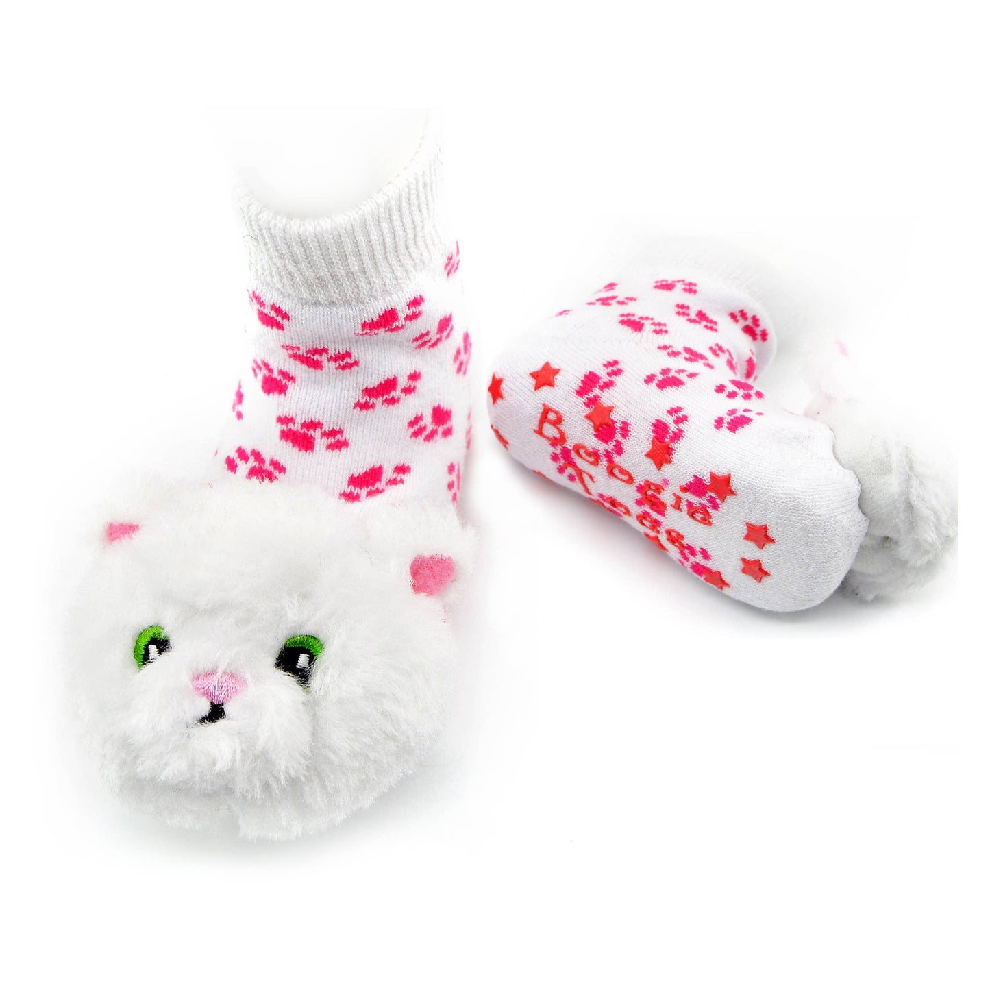 Liventi - White Furball Cat Boogie Toes Rattle Socks