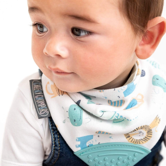 Cheeky Chompers - Neckerchew Teething Dribble Bib - Cheeky Animals