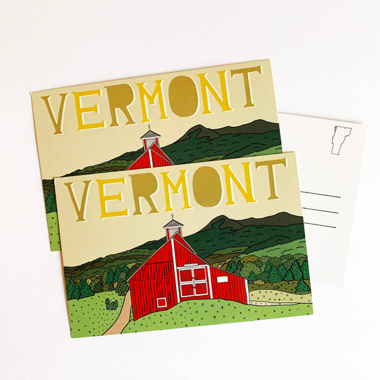 Made by Nilina - Vermont Barn Postcard - Green Mountain New England Souvenir