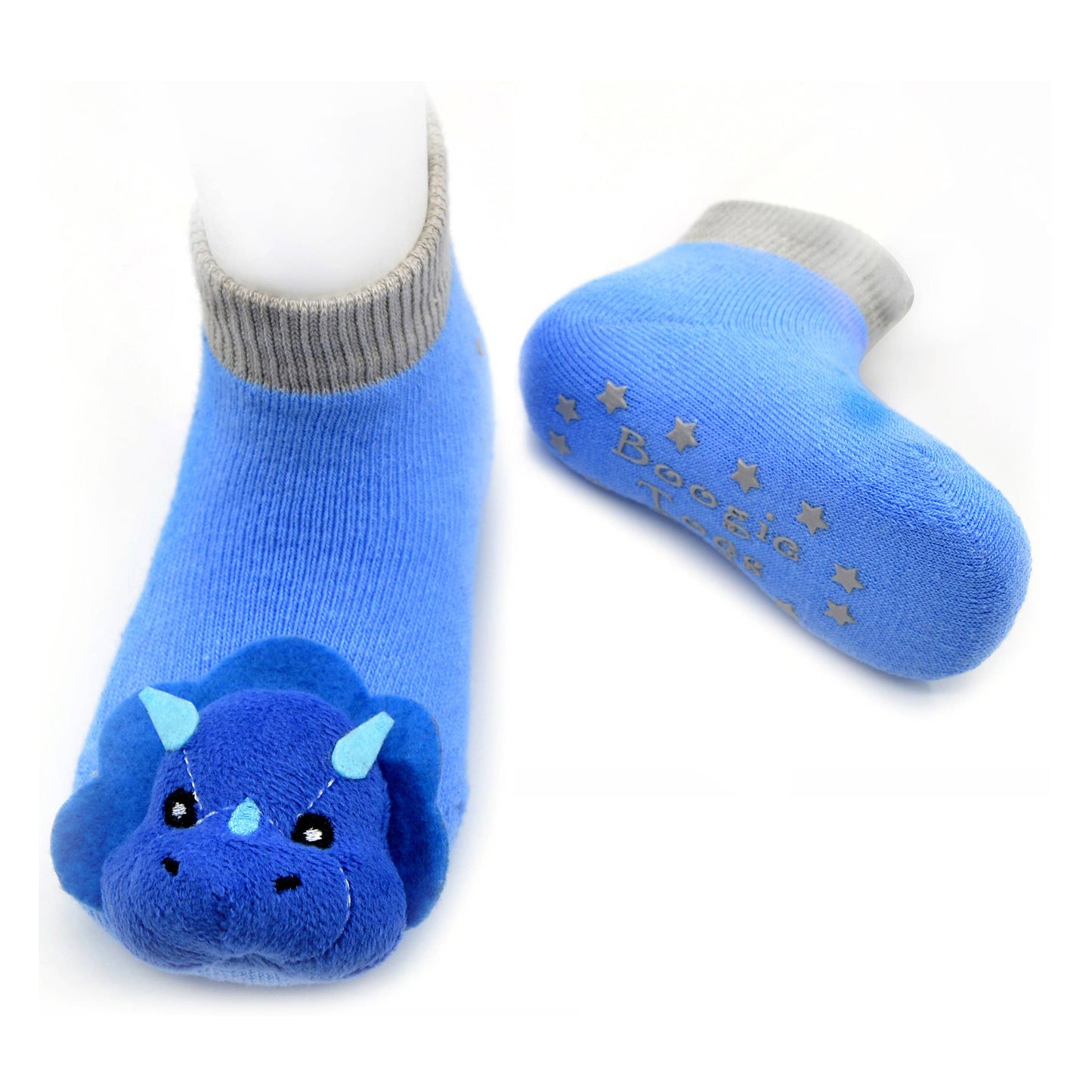Liventi - Blue Tricera Triceratops Dinosaur Boogie Toes Rattle Socks