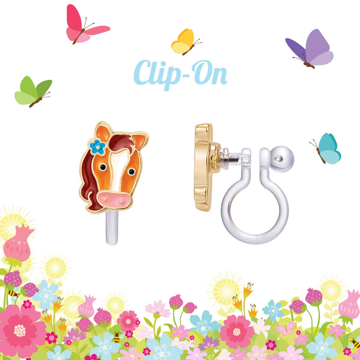 Girl Nation - CLIP ON Cutie Earrings- Pretty Pony
